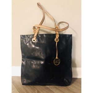 Micheal Kors Black Printed Bag